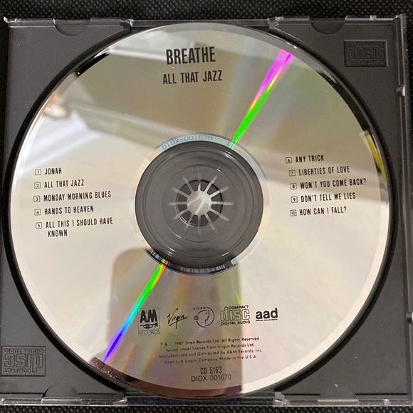 Vintage Breathe - “All That Jazz”- 1987- CD used - Picture 4 of 4